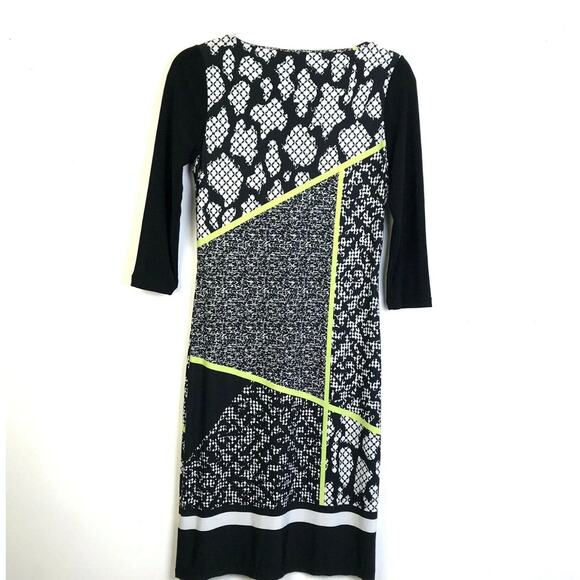 Tribal Dress Women's Small Black White Knit Snakeskin Graphic Night Out Goth - Picture 1 of 7